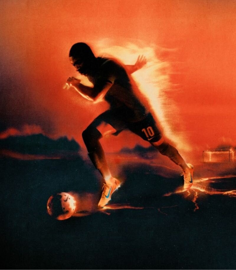 graphic of mbappe wearing his player edition mercurial superfly boots